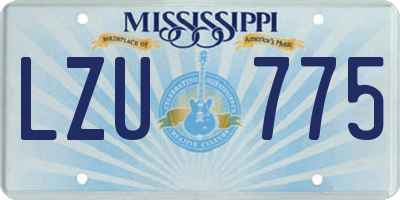 MS license plate LZU775