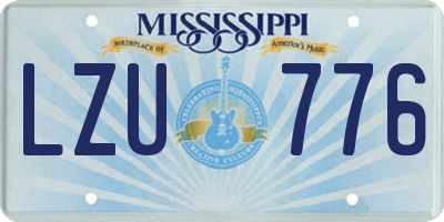 MS license plate LZU776