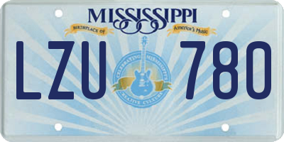 MS license plate LZU780