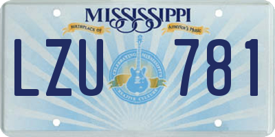 MS license plate LZU781