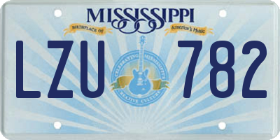 MS license plate LZU782