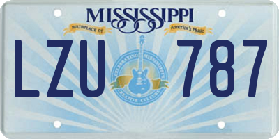 MS license plate LZU787