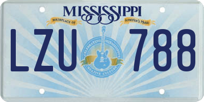 MS license plate LZU788