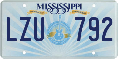 MS license plate LZU792