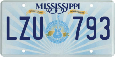 MS license plate LZU793