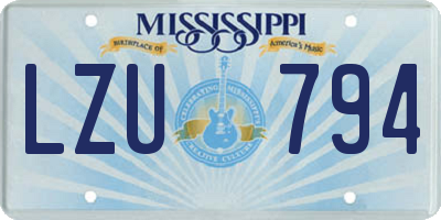 MS license plate LZU794
