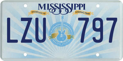 MS license plate LZU797