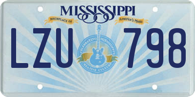 MS license plate LZU798