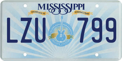 MS license plate LZU799