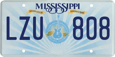 MS license plate LZU808