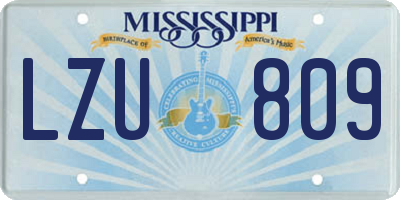 MS license plate LZU809