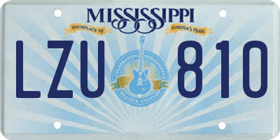 MS license plate LZU810