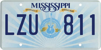 MS license plate LZU811
