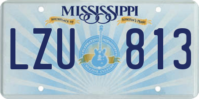 MS license plate LZU813