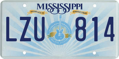 MS license plate LZU814