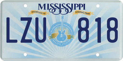 MS license plate LZU818