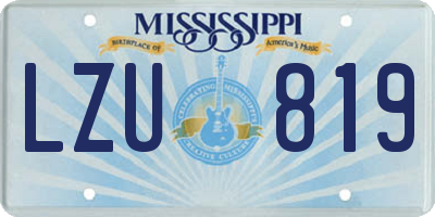 MS license plate LZU819