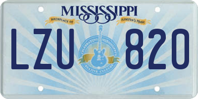 MS license plate LZU820