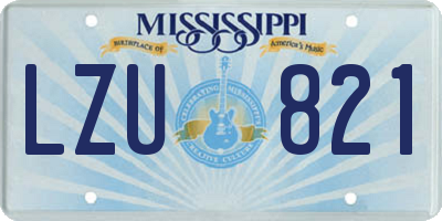 MS license plate LZU821