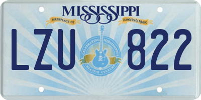 MS license plate LZU822