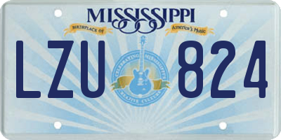 MS license plate LZU824
