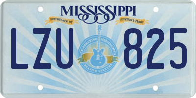 MS license plate LZU825