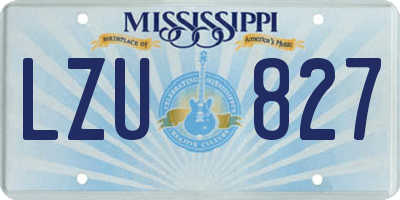 MS license plate LZU827