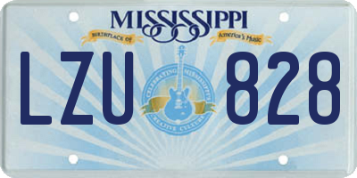 MS license plate LZU828