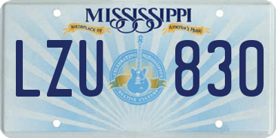 MS license plate LZU830