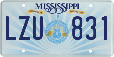 MS license plate LZU831