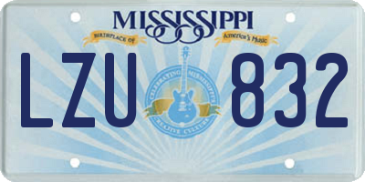 MS license plate LZU832