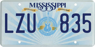 MS license plate LZU835