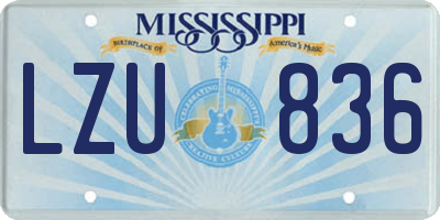 MS license plate LZU836