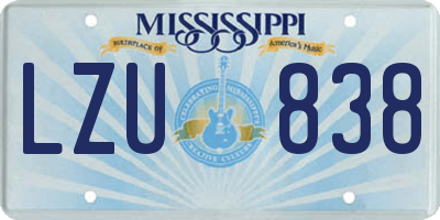 MS license plate LZU838