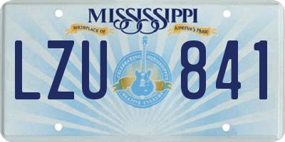 MS license plate LZU841