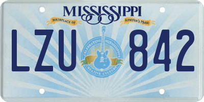 MS license plate LZU842
