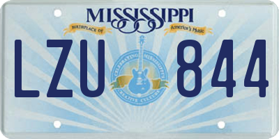 MS license plate LZU844