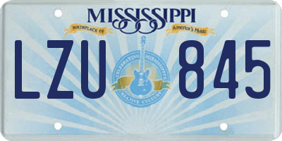 MS license plate LZU845