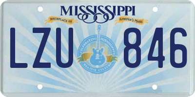 MS license plate LZU846