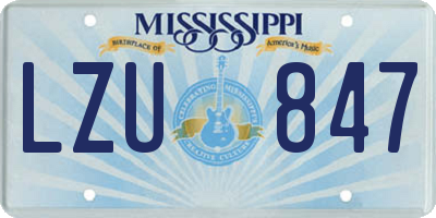 MS license plate LZU847