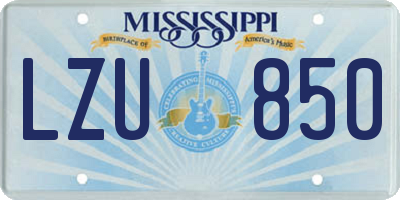 MS license plate LZU850