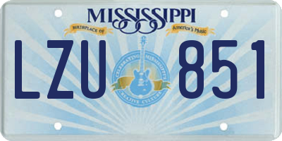 MS license plate LZU851