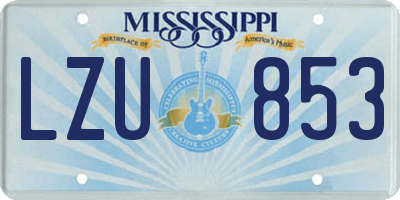 MS license plate LZU853