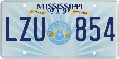 MS license plate LZU854