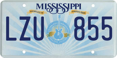 MS license plate LZU855