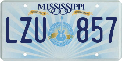MS license plate LZU857