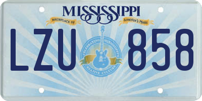 MS license plate LZU858