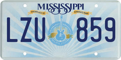 MS license plate LZU859