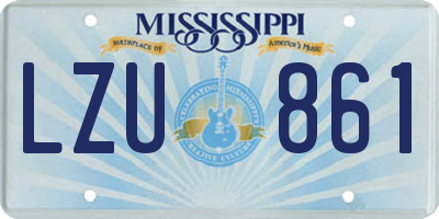 MS license plate LZU861
