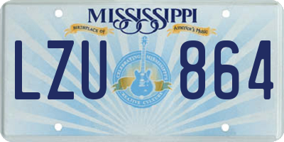 MS license plate LZU864